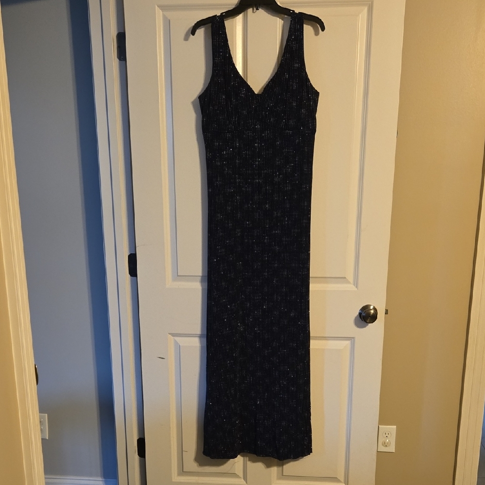 Alfred Angelo Black V-Neck Sheath Maxi Dress